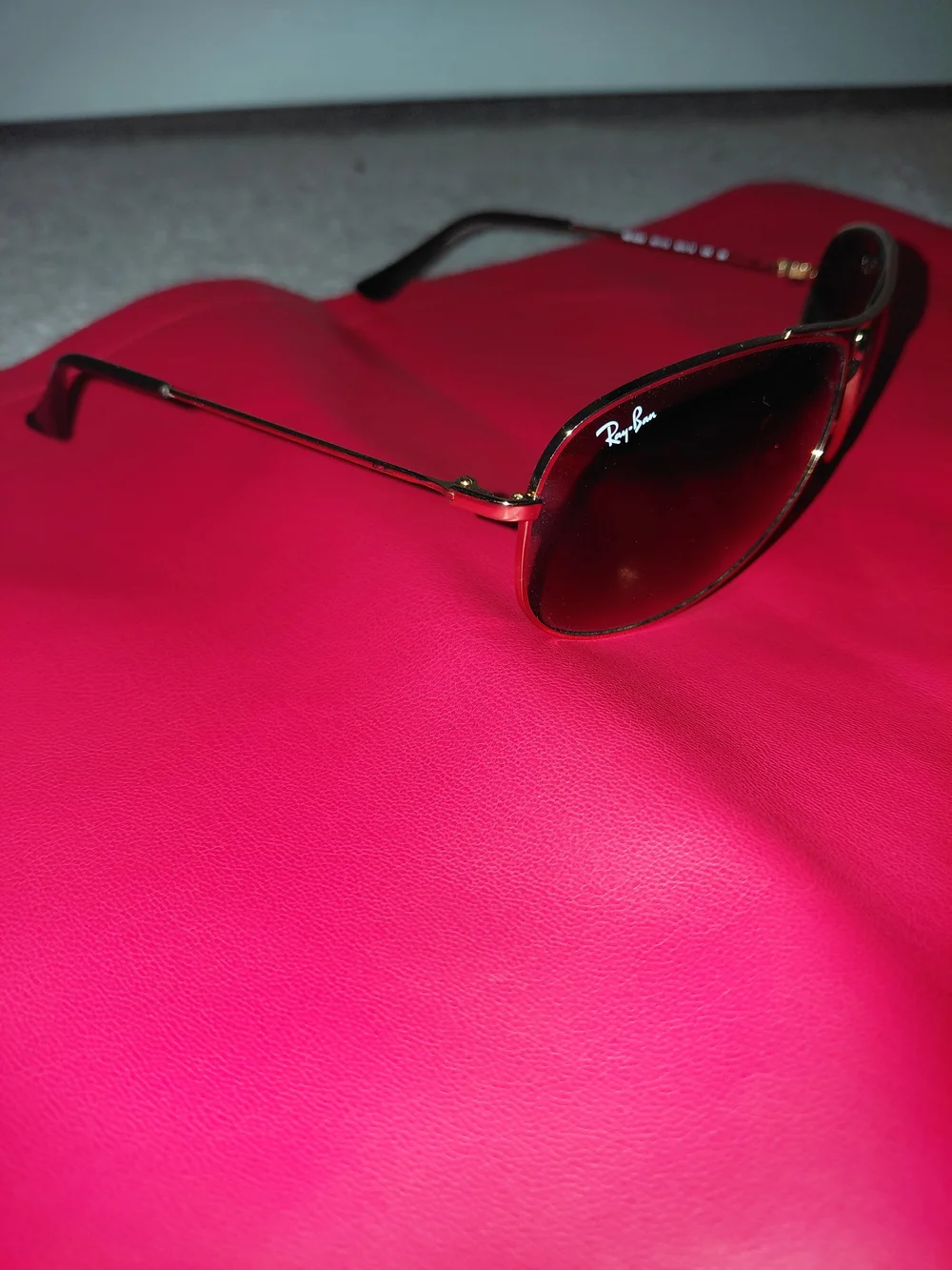 Ray-Ban Women's Gold Frame Aviator Sunglasses with Brown Lenses